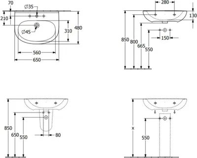 Obrázok produktu pre Villeroy & Boch 4A406501 Umývadlo O.novo 650x480mm Oval
