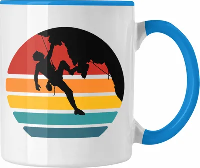 Produktbild von Trendation - Bouldern Tasse Klettern Grafik Geschenk für Kletterfans Boulderer (Blau)