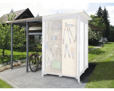 Produktbild von Schleppdach Family für weka Garten Q 224x71 cm grau-weiß
