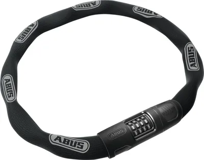 Produktbild von ABUS Kettenschloss 8808C - stabiles Zahlenschloss aus speziell gehärtetem Stahl - gut lesbare Zahlen mit Verdeck - ABUS-Sicherheitslevel 9 - 110 cm - Schwarz