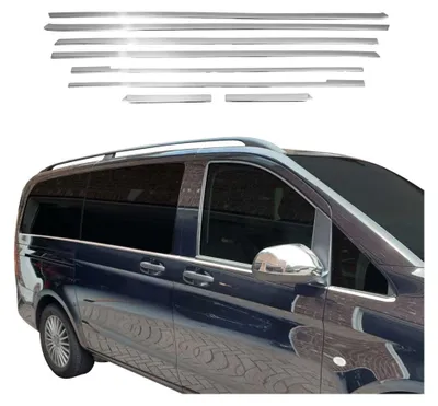 Immagine prodotto di Modanature per finestre per Mercedes Vito W447 2014-2025 in acciaio inox cromato 8pcs