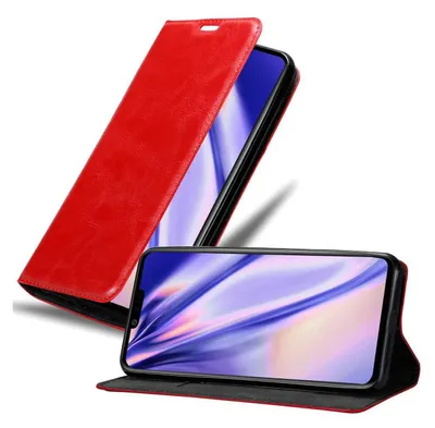 Produktbild von Cadorabo Hülle für LG G8S Schutz Hülle in Rot Handyhülle Etui Case Cover Magnetverschluss
