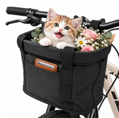 Immagine prodotto di Cestino anteriore per bicicletta, grande, dimensioni 35 x 25 x 26 cm, capacità di carico 5 kg