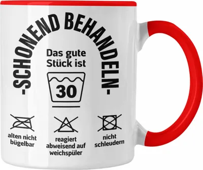 Produktbild von Trendation - 30. Geburtstag Tasse Mann Frau Geschenk Mutter Vater Lustiger Spruch 30er Geburtstagsgeschenk (Rot)