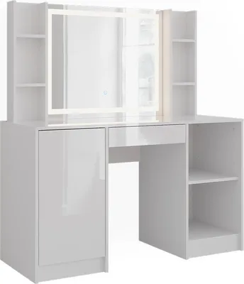 Obrázek produktu pro Toaletní stolek Vicco Sherry Bílá/bílý vysoký lesk 128.2 cm 4 díly, Model 57627