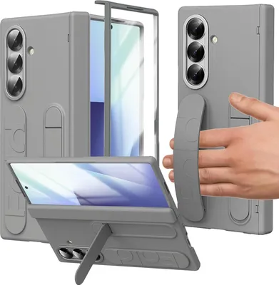 Immagine prodotto di Custodia con cinturino per Samsung Galaxy Z Fold 7 con protezione dello schermo, supporto e cerniera integrati Grigio