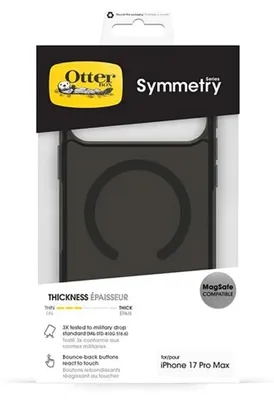 Zdjęcie produktu dla OtterBox Symmetry Clear MagSafe Etui ochronne na telefon komórkowy 17,5 cm (6,9") Czarny