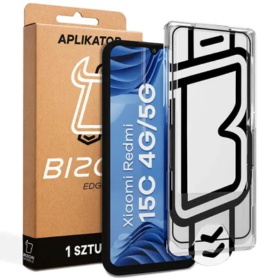 Produktbild von Gehärtetes Glas mit Applikationsrahme für Xiaomi Redmi 15C 4G / 5G, Bizon Glass Aplikator Edge, 1 Set