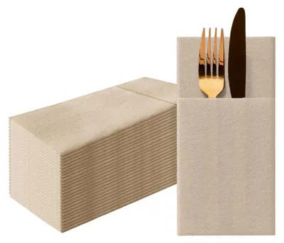 Productafbeelding van Airlaid servetten, beige, 25 stuks.
