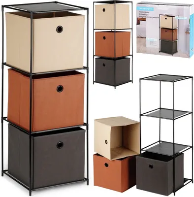 Produktbild von Metallregal Standregal Haushaltsregal Regal mit Boxen 34,5x34,5x100 cm