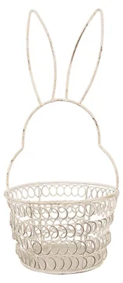Immagine prodotto di Clayre & Eef Cestino portaoggetti Coniglio Ø 12x27 cm Metallo bianco