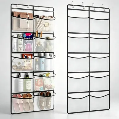 Productafbeelding van Wandrek hangorganizer - 10 vakken - 4 metalen haken