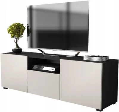 Zdjęcie produktu dla szafka rtv pod telewizor komoda tv 150cm 150 czarny mat kaszmir