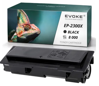 Image de Cartouche de toner compatible Evoke pour les imprimantes Epson M2300 / M2400, 2300X, couleur noire, rendement de 8 000 pages, compatible avec les modèles Epson M2300, 2310, MX20, MX21, M2400, M2410