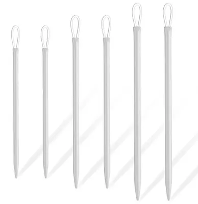 Produktbild von Wollnadeln Set 6 Stück mit großem Öhr zum Vernähen und Weben, 3 Größen, Metall mit Nylonring
