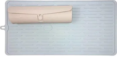 Produktbild von Famanu Abtropfmatte grau - 30 x 60 cm, stabil, dick, silikon, hitzebeständig