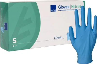 Produktbild von Abena - Einmalhandschuhe - Nitril Puderfrei in blau - S - 10x100 Stk.