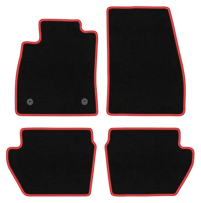 Produktbild von Fußmatten Automatten Velours Schwarz/Rot für Ford Fiesta MK8 2017- Set 4-tlg