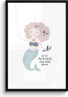 Produktbild von MuchoWow® MuchoWow® Gerahmtes Poster Meerjungfrau - Zitat - Kinder - Rosa - Mädchen - Baby 60x90 cm - Poster mit zchwarzem Bilderrahmen - Kunst