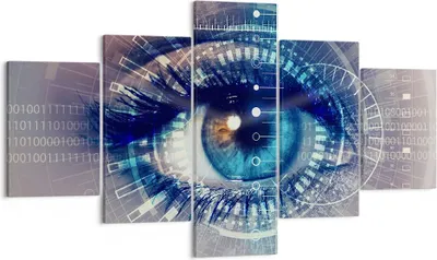 Produktbild von Bild auf Leinwand - Leinwandbild - Cyberspace Daten digitales - 125x70cm - Wand Bild - Wanddeko - Leinwanddruck - Bilder - Kunstdruck - Wanddekoration - Leinwand bilder - Wandkunst - EA125x70-3188