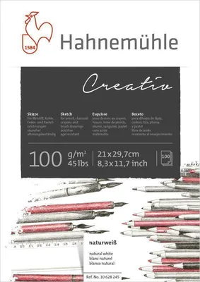 Produktbild von Hahnemühle Creativ Zeichenblock - 100 g/m² - spiralisiert - DIN A3 - 100 Blatt