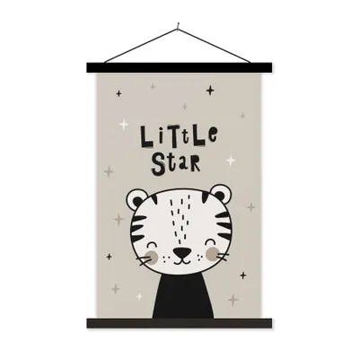 Produktbild von MuchoWow® Textilposter Kleiner Stern - Kinder - Zitate - Baby 120x180 cm mit schwarzem Rahmen - Fotos