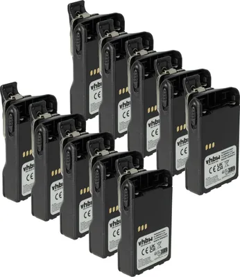 Produktbild von vhbw 10x Akku kompatibel mit Motorola PTX760, PTX760 Plus Funkgerät, Walkie Talkie (2600 mAh, 7,2 V, Li-Ion) + Gürtelclip