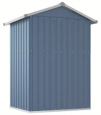Obrázok produktu pre Záhradná búda z pozinkovanej ocele, rozmery 126 x 97,5 x 177 cm, sivá farba, odolná voči poveternostným vplyvom a pevná