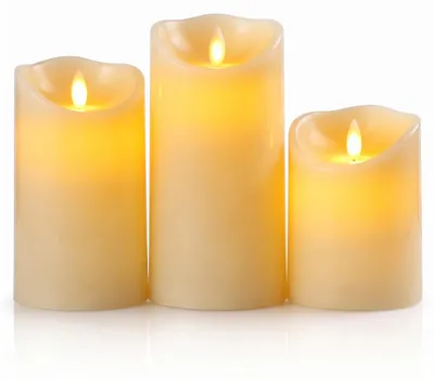 Produktbild von SALCAR 3er Set LED Kerzen, Flammenlose LED Kerzen Licht Warm mit Batterie, LED K