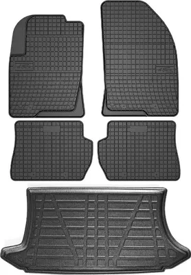 Zdjęcie produktu dla Zestaw dywaników podłogowych i wykładziny bagażnika do Ford Fiesta 2001-2008 hatchback guma 5x