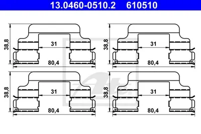 Produktbild von ATE Zubehörsatz Scheibenbremsbelag für VW POLO 9N_ für SKODA FABIA Combi 6Y5