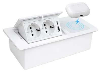Produktbild von Steckdose, Einbausteckdose mit USB, 20W Schnellladefunktion, Schreibtischsteckdose