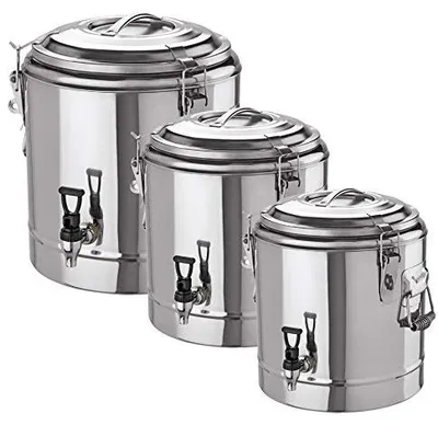 Imagen del producto de Portavasos térmico de doble pared - Capacidad de 12 litros - Acero inoxidable - Para bebidas calientes y frías
