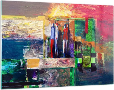 Produktbild von Bilder auf glas - Abstraktion modern - 120x80cm - Glasbilder - Wandbilder - Kunstdruck - zum Aufhängen bereit - Wanddekoration aus Glas - Glas Bilder - Wandbild auf Glas - Einteilig - GAA120x80-3670