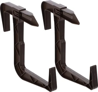 Two brown plastic flower box holders are shown against a white background.