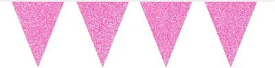 Produktbild von Wimpelkette Rosa Flitter-Glitter 6m