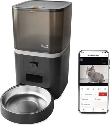Immagine prodotto di EMOS GoSmart Black distributore di mangime con telecamera 6L con WiFi H6006