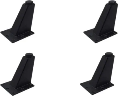 Produktbild von 4 Stück verstellbare Möbelbeine aus Aluminium für Sofa und Tische - Schwarz