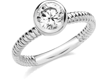 Produktbild von Edler 925 Sterling Silber (Rhodiniert) Damen - Solitärring mit Zirkonia, 59 (18.8); TRS33208RSR