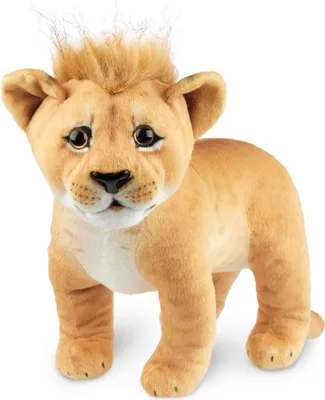 Immagine prodotto di BRUBAKER Leone di peluche - Peluche di 30 cm - Peluche per bambini grande gatto in piedi - Peluche per bambini, marrone