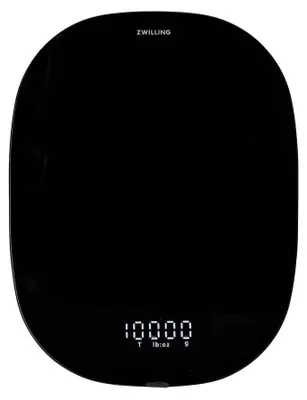 Produktbild von ZWILLING 53011-053-0, Elektronische Küchenwaage, 10 kg, Schwarz, Kunststoff, Glas, Oval