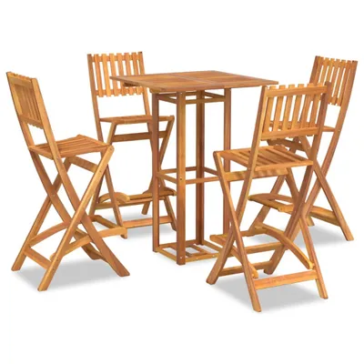 Image de Ensemble de bar d'extérieur 5 pcs Bois d'acacia massif