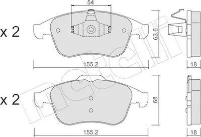 Produktbild von METELLI Bremsbeläge Satz Vorne Bremsklötze für RENAULT MEGANE III Grandtour (KZ0/1) 22-0803-2