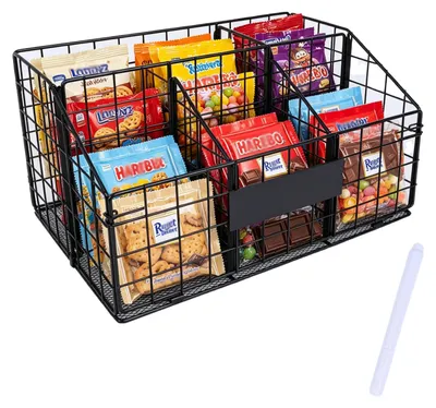 Snack-Organizer Metall 5 Fächer klappbar schwarz
