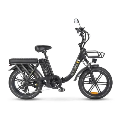 Immagine prodotto di OUXI Q11: Bicicletta pieghevole elettrica – Fatbike – 20 pollici – Motore da 250W – 7 rapporti – Autonomia di 50 km – Freni a disco idraulici – Colore: nero