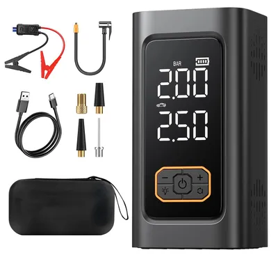 Produktbild von 4-in-1 Auto Starthilfe - Jump Starter mit Luftkompressor/Powerbank - 1500A 12V - 150 PSI - 10000 mAh
