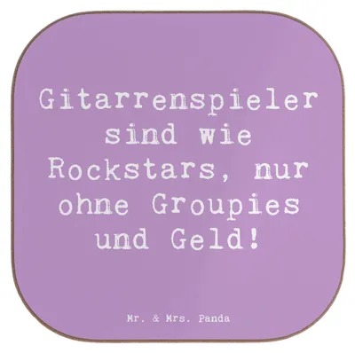 Produktbild von Mr. & Mrs. Panda Untersetzer für Gläser Spruch Gitarre Helden - Lavendeltraum - Geschenk, Tischuntersetzer, Lernen, Tassenuntersetzer, gläseruntersetzer, Tassen, Liebe