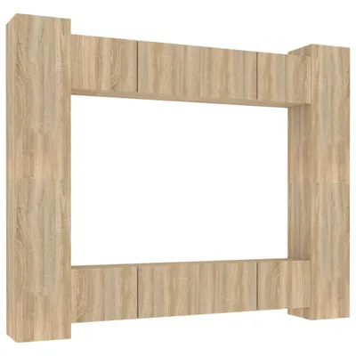 Produktbild von vidaXL 8-tlg. TV-Schrank-Set Sonoma-Eiche Holzwerkstoff