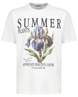 Produktbild von Sublevel Rundhals T-Shirt mit Blumendruck und Motivation Größe: S