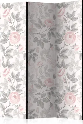 Produktbild von 3-teiliger Doppelseitiger Vlies Paravent - Watercolor Roses 135x172 cm Blumen b-C-0264-z-b